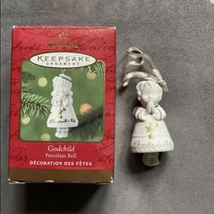 Hallmark Keepsake Ornament Godchild Angel Porcelain Bell 2001